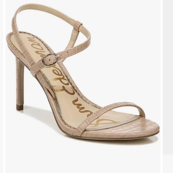 SAM EDELMAN DARA CROC EMBOSSED TAN SANDAL DEMO MODEL - Picture 1 of 5